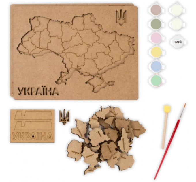 Rosa Набір для творчості Rosa Talent Мапа України 3D пастельні кольори 24.5х18.5 см (4823098532552)