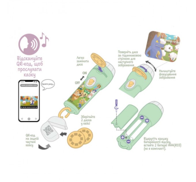 Ambo Funtamin Інтерактивна іграшка Ambo Funtamin Аудіоказка з проєктором Вовк в овечій шкурі (AF6339WS)