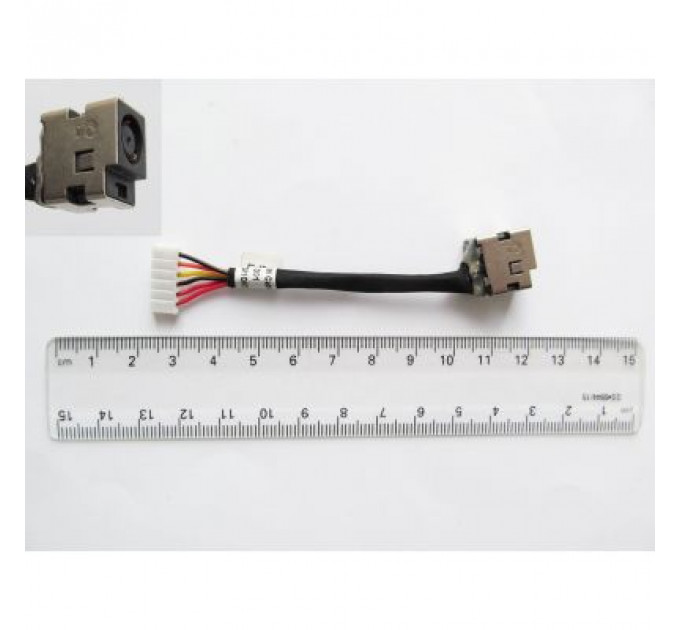 Роз'єм живлення ноутбука з кабелем для HP PJ156 (7.4mm x 5.0mm + center pin), 6-pin, Универсальный (A49040)