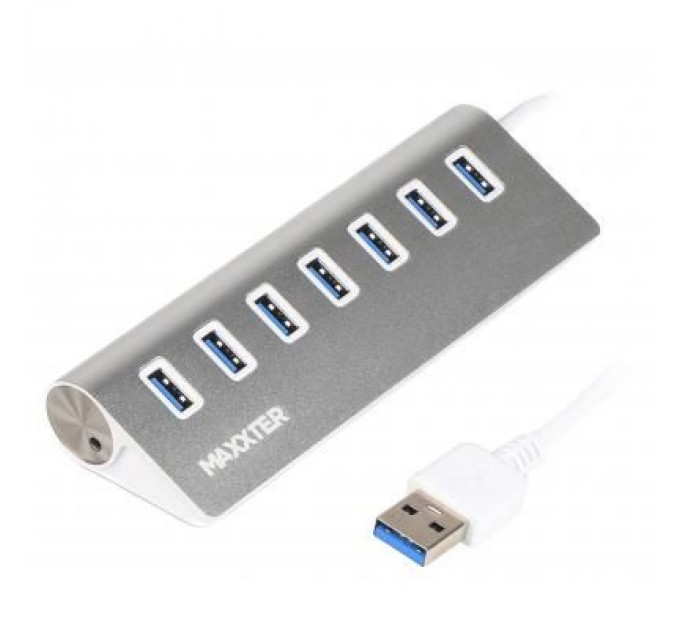 Maxxter Концентратор Maxxter USB 3.0 Type-A 7 ports silver (HU3A-7P-01)