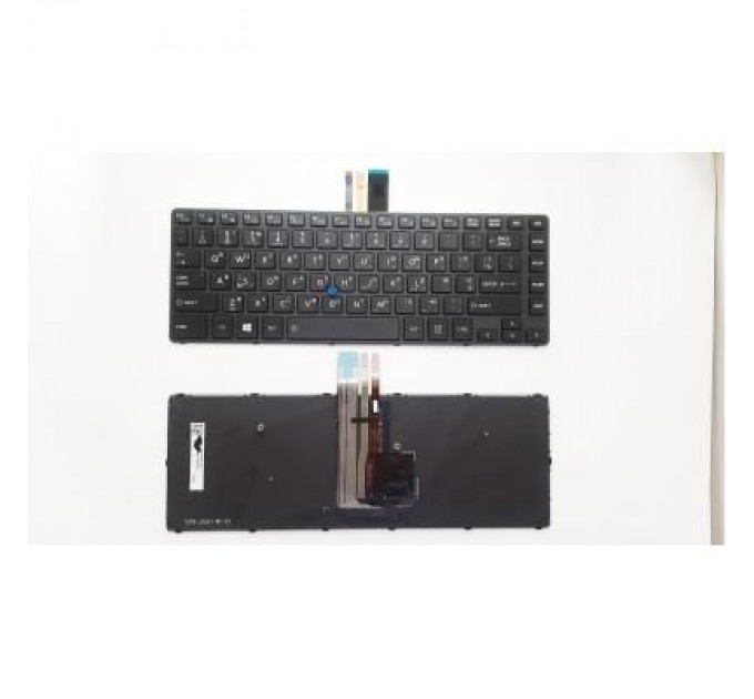 Toshiba Клавіатура ноутбука Toshiba Tecra A40-C Series черная с черной рамкой с ТП с подсветкойU (A46167)