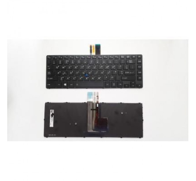 Toshiba Клавіатура ноутбука Toshiba Tecra R40-C Series черная с черной рамкой с ТП с подсветкой (A46166)