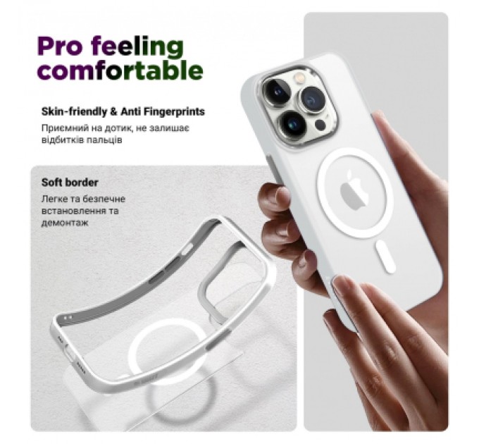 Armorstandart Чохол до мобільного телефона Armorstandart Unit MagSafe Apple iPhone 15 Pro Max Matte Clear Silver (ARM69350)