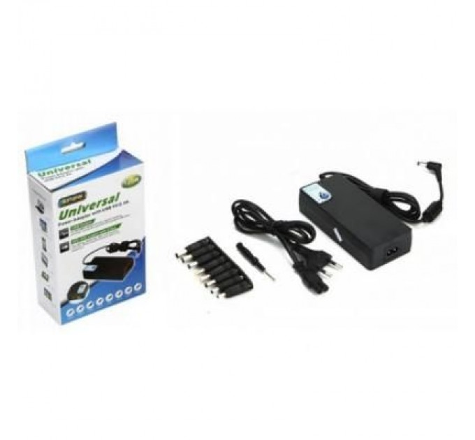 Merlion Блок живлення до ноутбуку Merlion 120W Universal, ручн. регулировка, 8 разъемов, 1*USB 5V/2.4A (YT-UPS120W)
