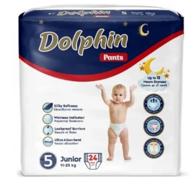 Dolphin Підгузки Dolphin Dolphin 5 junior 11-25 кг 24 шт (8680131207244)