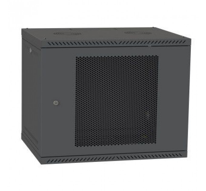 Шафа настінна Ipcom 9U, 600*450, перфорація, RAL9005 (СН-9U-060х045-ДП-9005)
