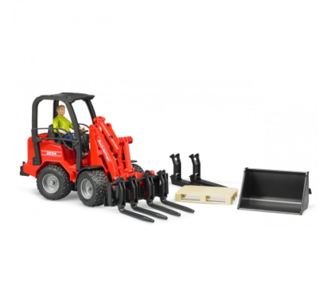 Bruder Спецтехніка Bruder Міні-навантажувач Schaffer Compact 2630 з фігуркою та аксесуарами (02191)