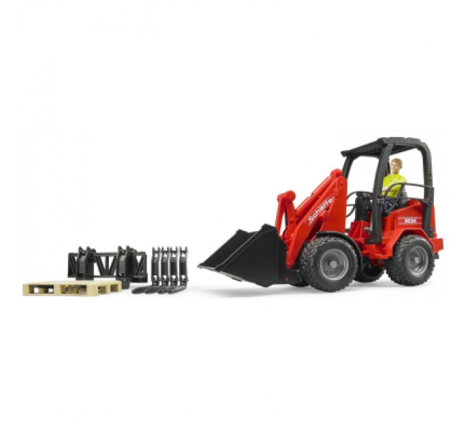 Bruder Спецтехніка Bruder Міні-навантажувач Schaffer Compact 2630 з фігуркою та аксесуарами (02191)