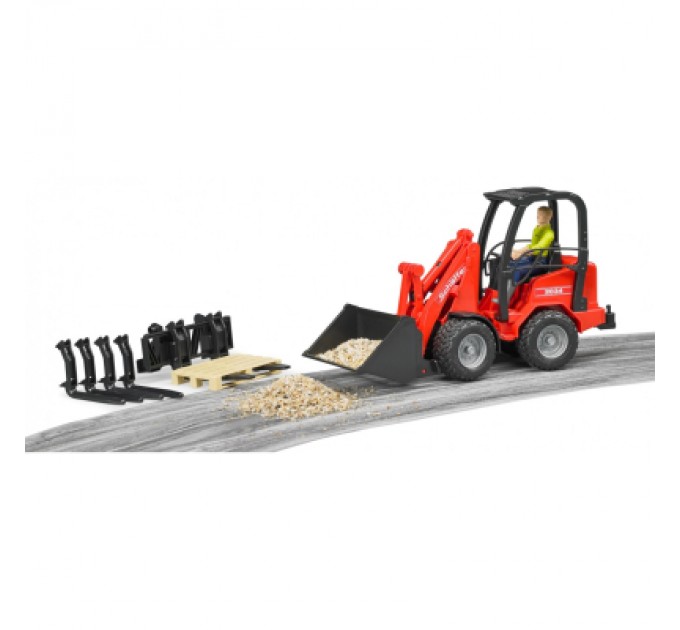 Bruder Спецтехніка Bruder Міні-навантажувач Schaffer Compact 2630 з фігуркою та аксесуарами (02191)