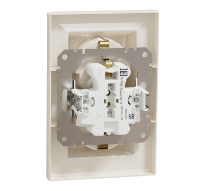 Schneider Electric Розетка Schneider Electric ASFORA із заземленням подвійна крем 16А (EPH9900123)