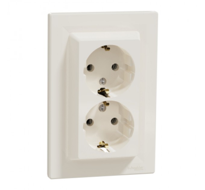 Schneider Electric Розетка Schneider Electric ASFORA із заземленням подвійна крем 16А (EPH9900123)