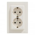 Schneider Electric Розетка Schneider Electric ASFORA із заземленням подвійна крем 16А (EPH9900123)