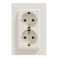 Розетка Schneider Electric ASFORA із заземленням подвійна крем 16А (EPH9900123)