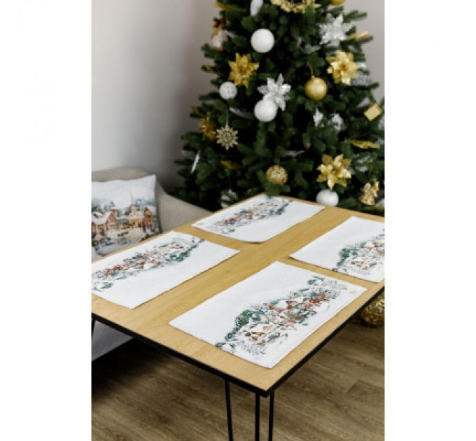Прованс Серветка на стіл Прованс гобеленова з велюром Зимове місто 30х50 см (4823093450479)