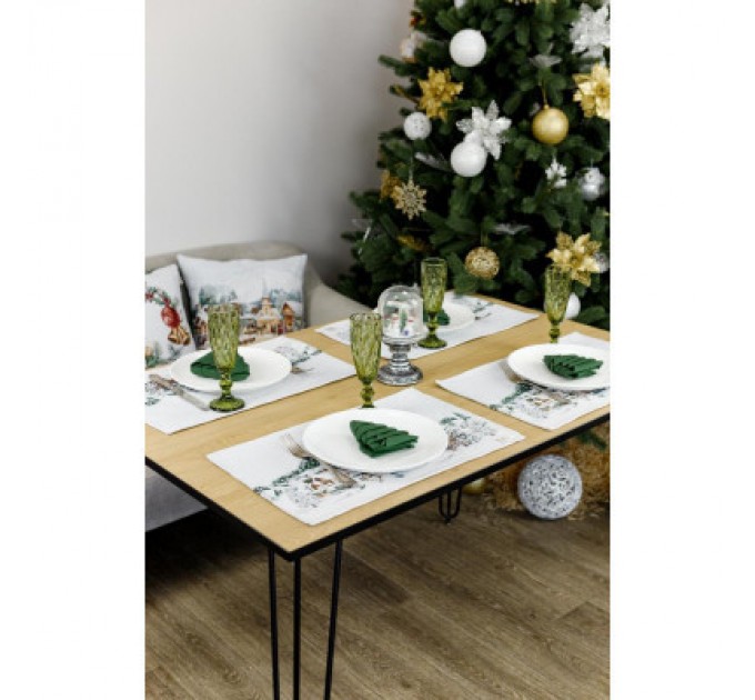 Прованс Серветка на стіл Прованс гобеленова з велюром Зимове місто 30х50 см (4823093450479)