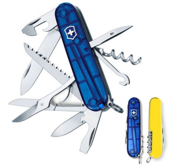 Victorinox Ніж Victorinox Huntsman Ukraine 91 мм Синьо-прозорий/Жовтий (1.3713.T2.8)