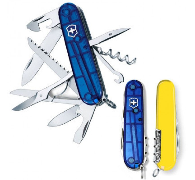 Victorinox Ніж Victorinox Huntsman Ukraine 91 мм Синьо-прозорий/Жовтий (1.3713.T2.8)