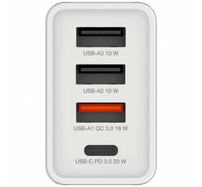 Verbatim Зарядний пристрій Verbatim USB 30W PD3.0 4-ports white (49701)