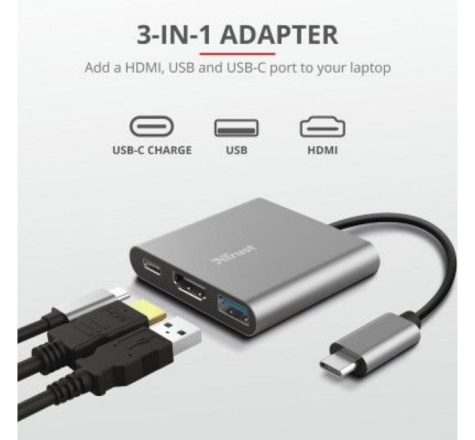 Trust Концентратор Trust Dalyx 3-in-1 Multiport USB-C (23772)