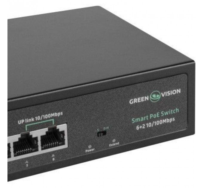 Комутатор мережевий Greenvision GV-015-D-06+2P