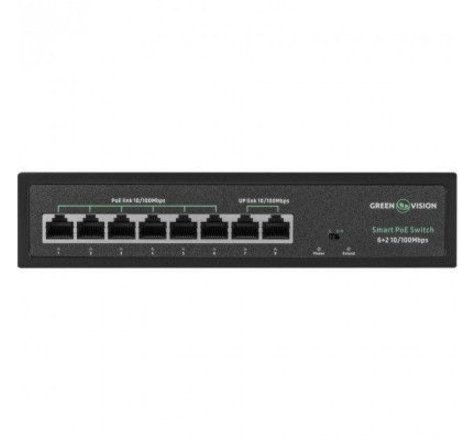 Комутатор мережевий Greenvision GV-015-D-06+2P