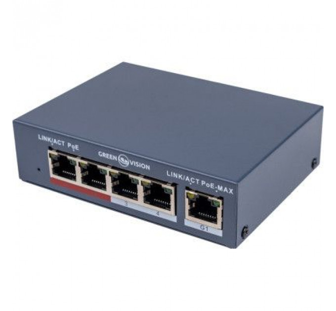 Комутатор мережевий Greenvision GV-017-AI-4+1P