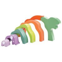 Розвиваюча іграшка Hape дерев'яна пірамідка Слоненя (E0489)