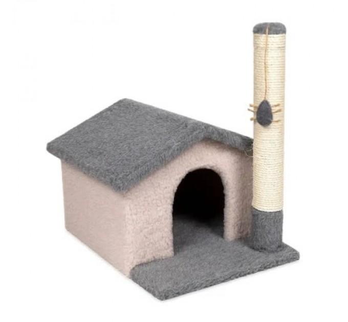 Природа Дряпка (кігтеточка) для котів Природа Шале 38х50х52 см сіро-бежева (4823082434749)