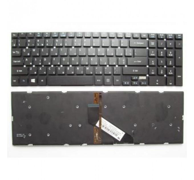Клавіатура ноутбука Acer Aspire 5755G/E1-522/V3-531 черная без рамки подсветкой UA (A43823)