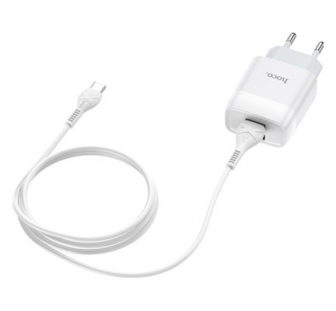 HOCO Зарядний пристрій HOCO C73A Glorious dual port charger set(Type-C) White (6931474713070)