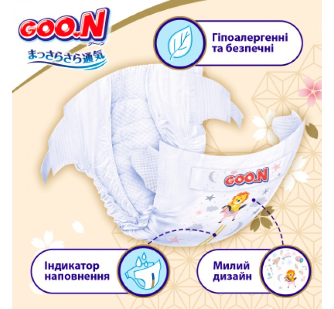 GOO.N Підгузки GOO.N Premium Soft 5-9 кг Розмір 3 M на липучках 64 шт (F1010101-154)