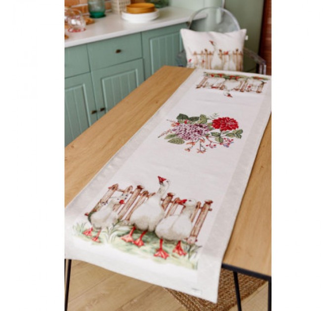 Прованс Доріжка на стіл Прованс гобеленова Велекодня Гуси 40х140 см (034163)