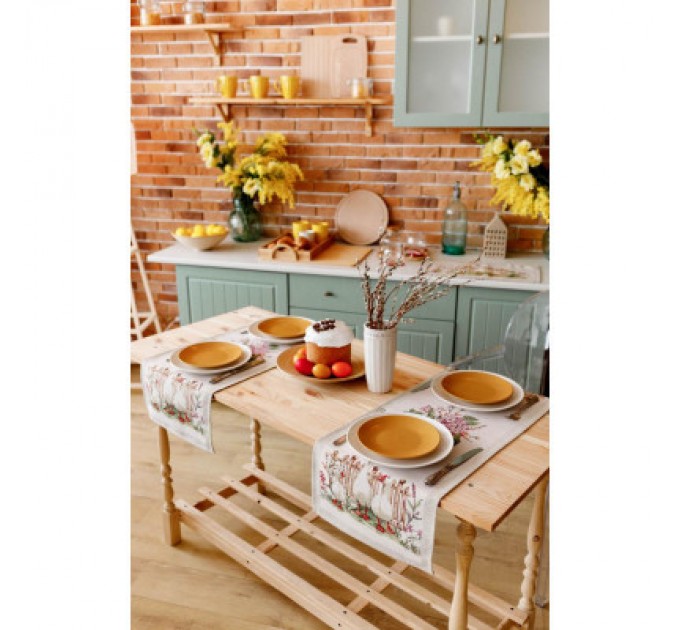 Прованс Доріжка на стіл Прованс гобеленова Велекодня Гуси 40х140 см (034163)