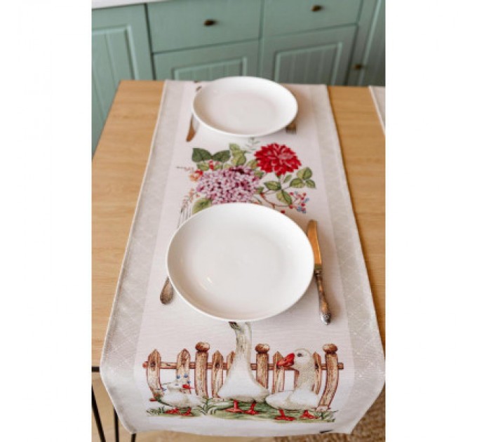 Прованс Доріжка на стіл Прованс гобеленова Велекодня Гуси 40х140 см (034163)