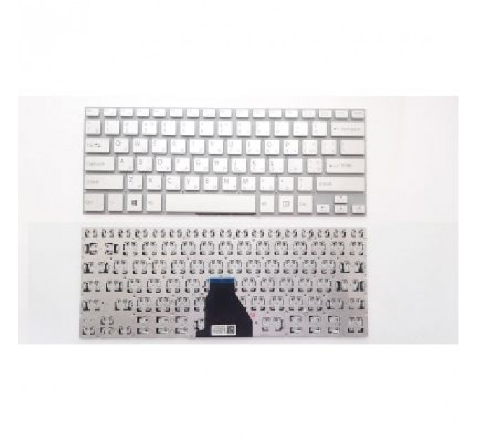 Клавіатура ноутбука Sony SVF14E (Fit 14E Series) серебро без рамки UA (A43794)