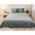 Руно Покривало Руно двостороннє декоративне Velour Dark Grey ромб 150х220 см (360.55_Dark Grey ромб)