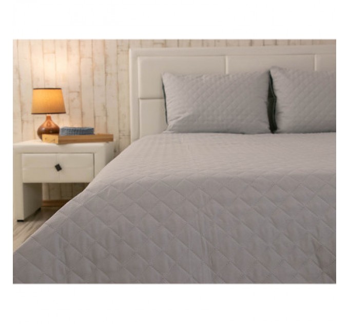 Руно Покривало Руно двостороннє декоративне Velour Dark Grey ромб 150х220 см (360.55_Dark Grey ромб)