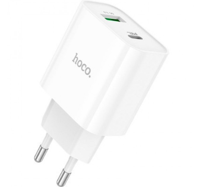 HOCO Зарядний пристрій HOCO C80A Plus Rapido PD20W+QC3.0 charger set(C to C) White (6931474779908)