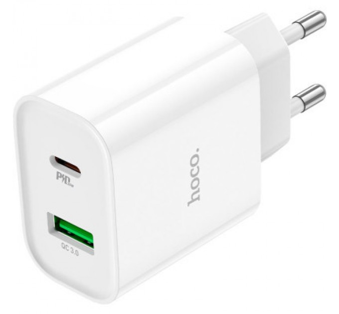 HOCO Зарядний пристрій HOCO C80A Plus Rapido PD20W+QC3.0 charger set(C to C) White (6931474779908)
