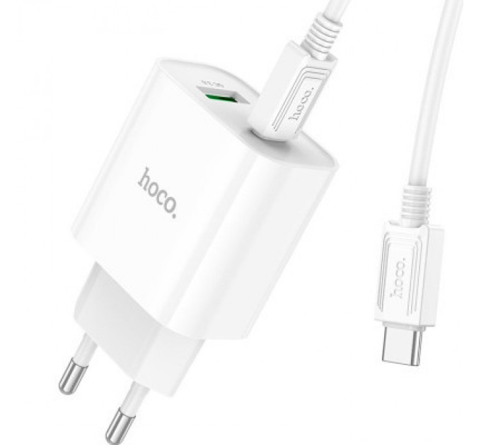 HOCO Зарядний пристрій HOCO C80A Plus Rapido PD20W+QC3.0 charger set(C to C) White (6931474779908)