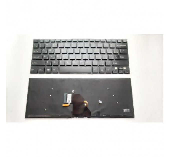 Клавіатура ноутбука Sony SVF14 (Fit 14 Series) черная без рамки подсветкой RU (A43789)