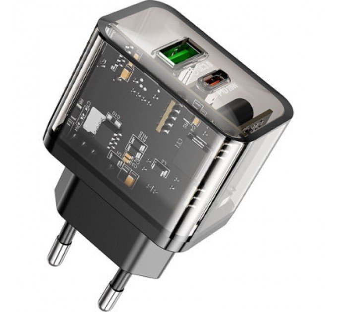 HOCO Зарядний пристрій HOCO N34 Dazzling dual-port Black (6931474799166)