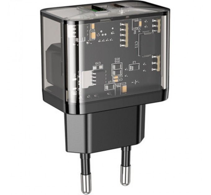 HOCO Зарядний пристрій HOCO N34 Dazzling dual-port Black (6931474799166)