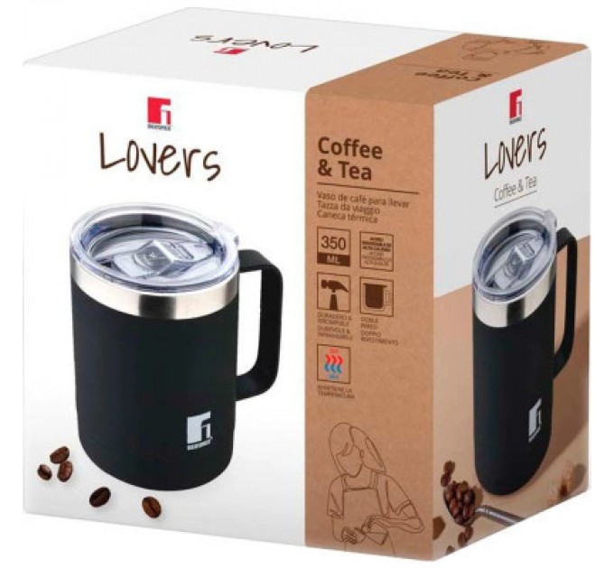 Bergner Термокружка Bergner Coffee & tea lovers 350 мл Black (BG-37788-BK)