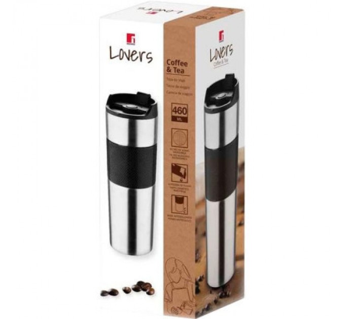 Bergner Термокружка Bergner Coffee & tea lovers 460 мл Black (BG-37789-BK)