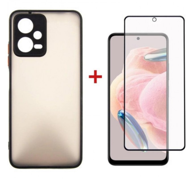 Dengos Чохол до мобільного телефона Dengos Kit for Xiaomi Redmi Note 12 5g case + glass (Black) (DG-KM-28)