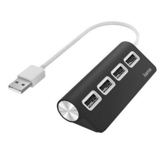 Hama Концентратор Hama 4 Ports USB 2.0 Black/White (00200119)