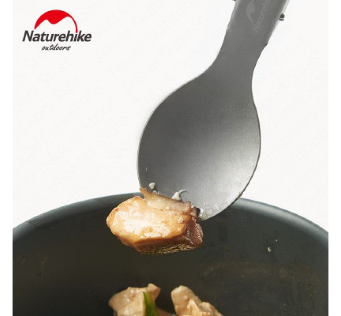 Naturehike Ложка-виделка туристична Naturehike NH19C001-J сіра з мішечком (6927595734759)