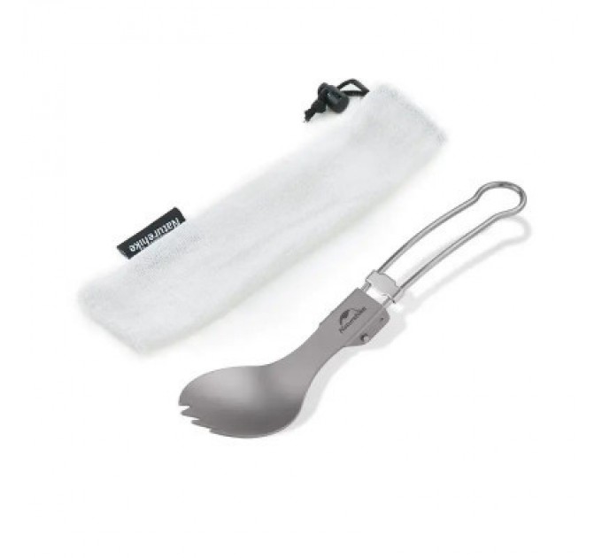 Naturehike Ложка-виделка туристична Naturehike NH19C001-J сіра з мішечком (6927595734759)