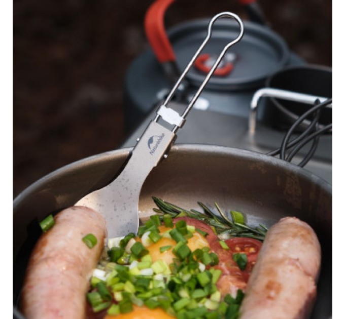 Naturehike Ложка-виделка туристична Naturehike NH19C001-J сіра з мішечком (6927595734759)